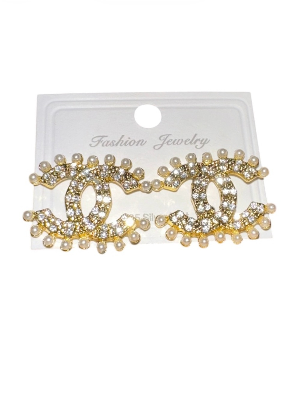 NWT! Fashion Gold Crystal Earrings